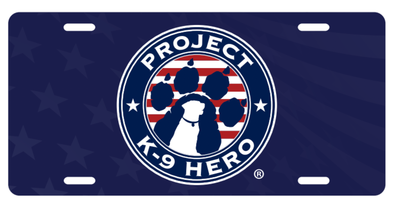 Project K-9 Hero Logo License Plate, Decorative, Aluminum with UV