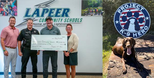 Project K-9 Hero Donates K-9 Jodi to Lapeer School District