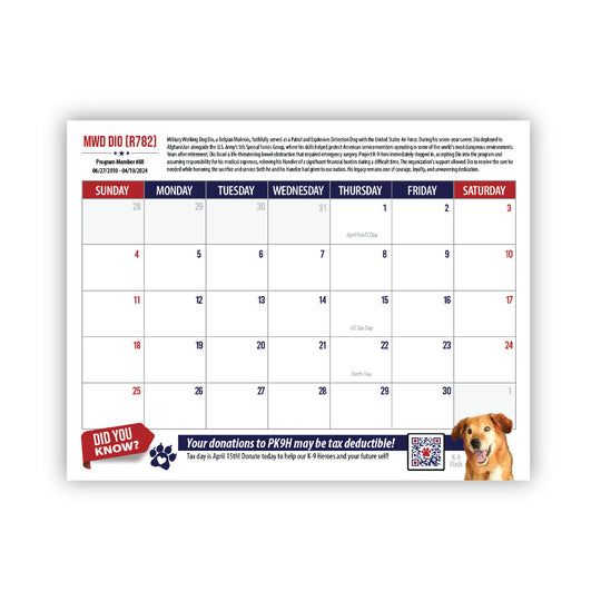 2027 Memorial Calendar