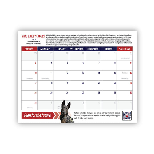 2027 Memorial Calendar