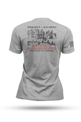 NATIONAL AMBASSADORS Women's T-Shirt by Nine Line - Athletic Gray