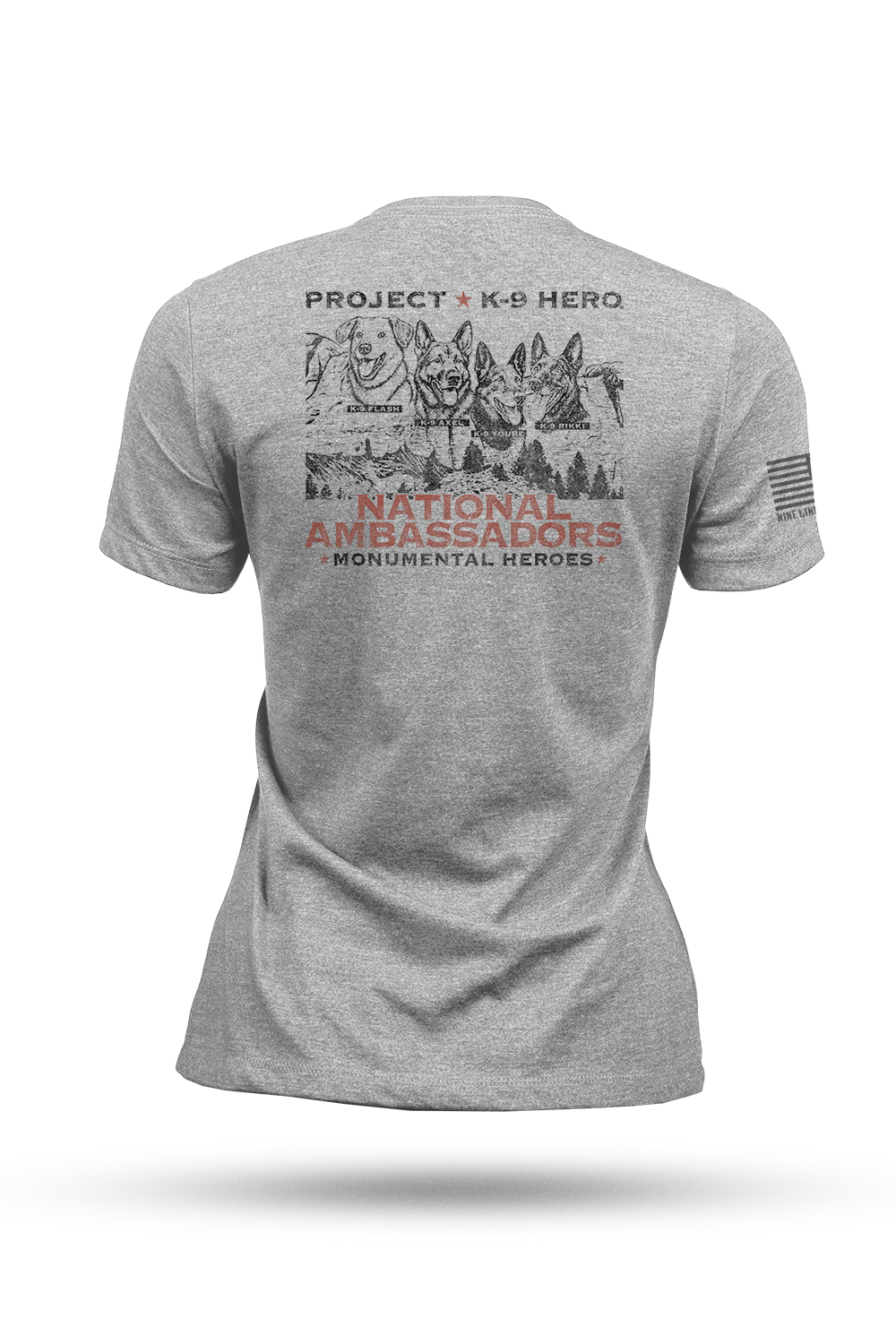 NATIONAL AMBASSADORS Women's T-Shirt by Nine Line - Athletic Gray