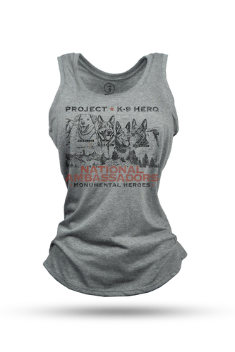 NATIONAL AMBASSADORS Women's Tank by Nine Line - Athletic Gray