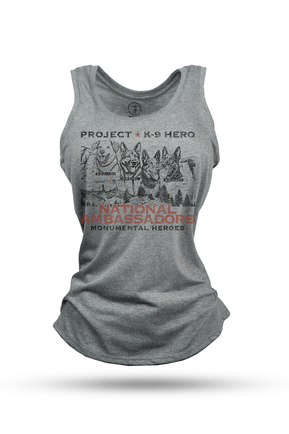 NATIONAL AMBASSADORS Women's Tank by Nine Line - Athletic Gray