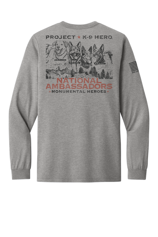 NATIONAL AMBASSADORS Long Sleeve T-Shirt by Nine Line - Heather Gray