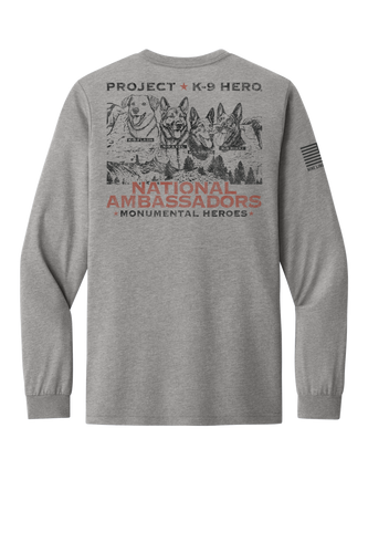 NATIONAL AMBASSADORS Long Sleeve T-Shirt by Nine Line - Heather Gray