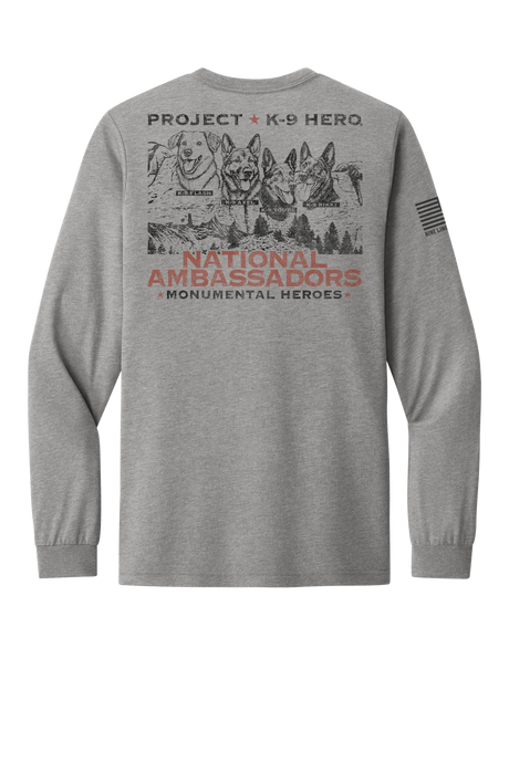 NATIONAL AMBASSADORS Long Sleeve T-Shirt by Nine Line - Heather Gray