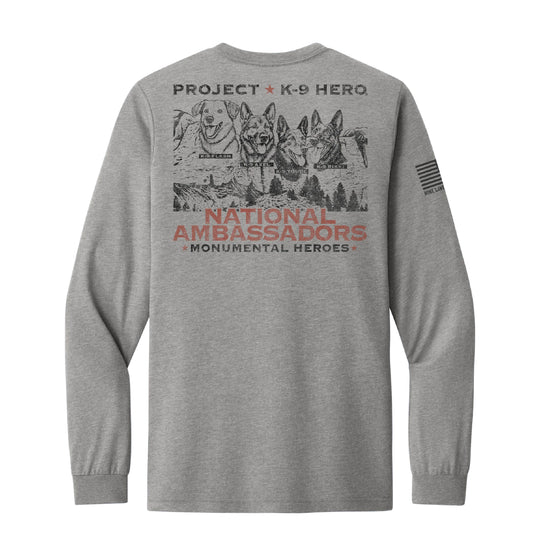 NATIONAL AMBASSADORS Long Sleeve T-Shirt by Nine Line - Heather Gray