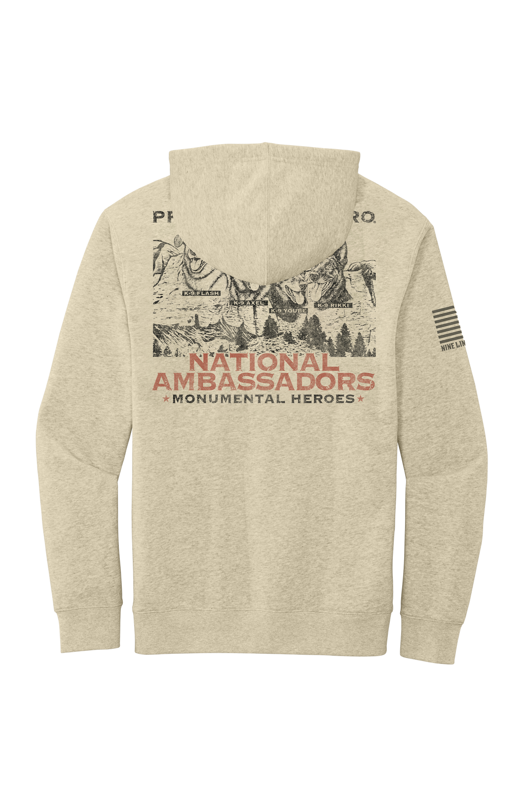 NATIONAL AMBASSADORS Pullover Hoodie by Nine Line - Oatmeal