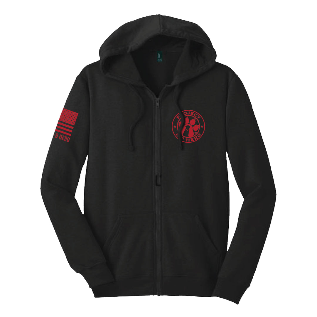 REDD Zip-Up Hoodie - BLACK