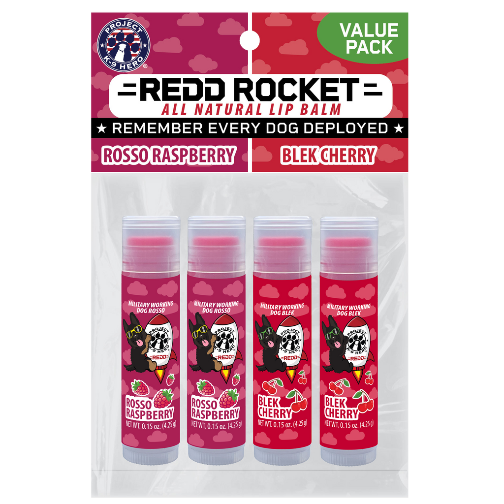 REDD Rocket All Natural Lip Balm Two Pack Rosso Raspberry and Blek