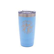 Load image into Gallery viewer, powder blue 20 oz  tumbler with logo