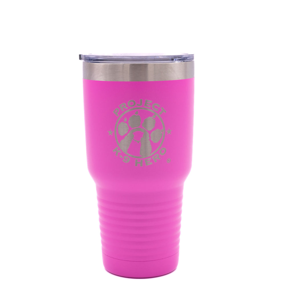  pink tumbler with logo