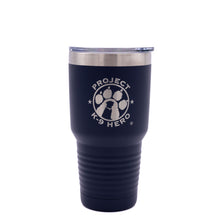 Load image into Gallery viewer, navy blue  tumbler with logo