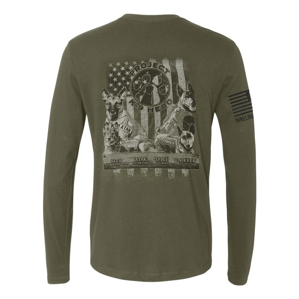 Project K-9 Hero MWD Unisex Long Sleeve Shirt, Made by Nine Line