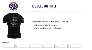 $30 - K-9 Duke Youth T-Shirt