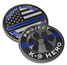 Load image into Gallery viewer, $15 - Project K-9 Hero x Thin Blue Line USA Challenge Coin